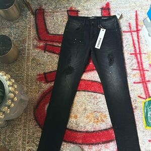 Men’s size 31 “PURPLE” denim jeans black distressed